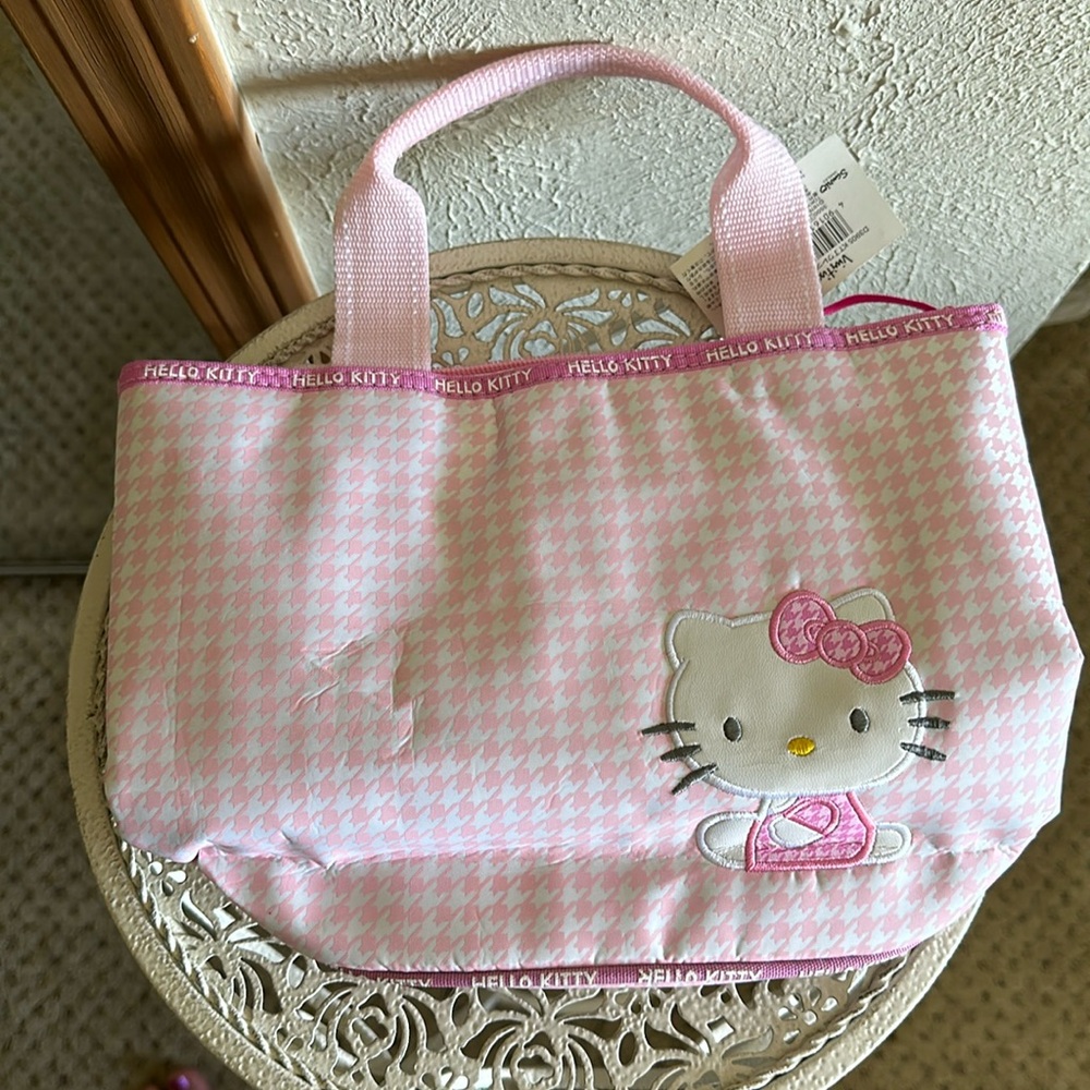 NWT Pink Houndstooth Hello Kitty Small Tote